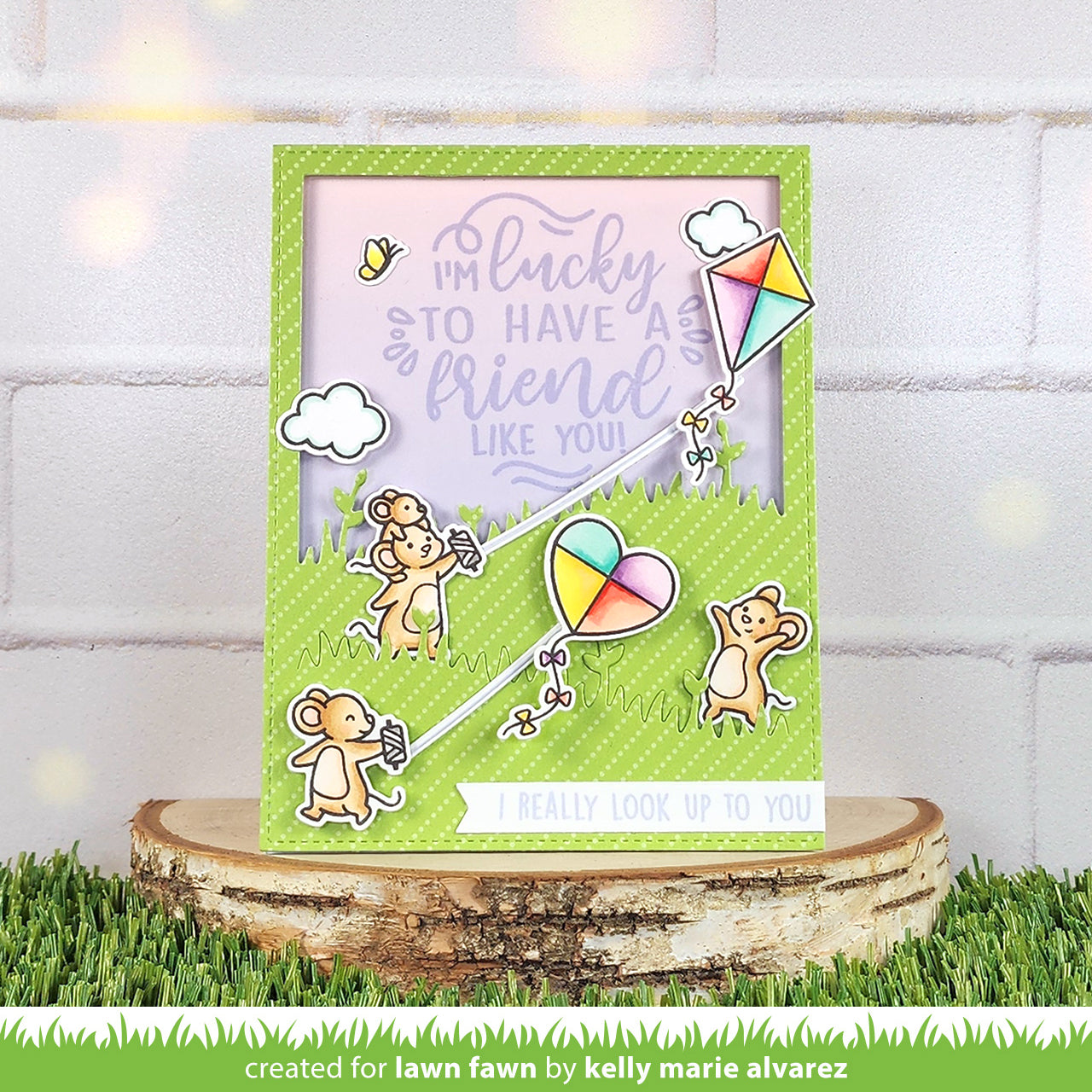 Lawn Fawn - Give it a Whirl Messages: Friends Stamps
