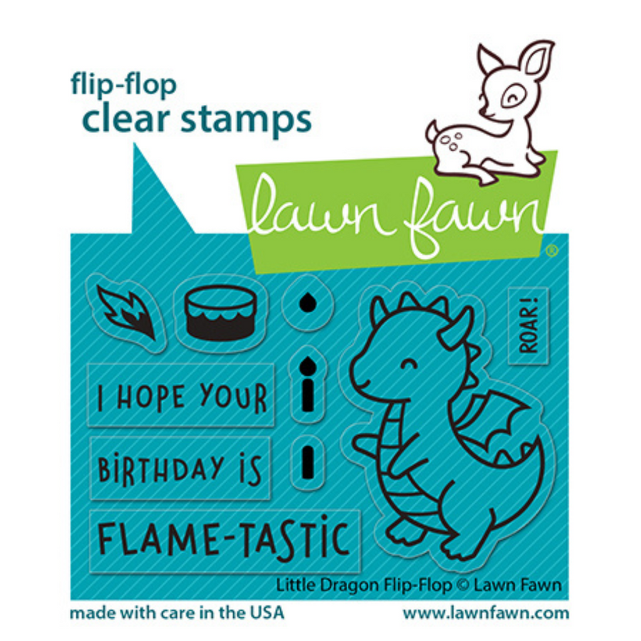 Lawn Fawn - Little Dragon Flip Flop Stamps