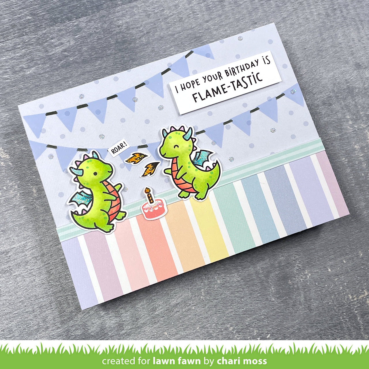 Lawn Fawn - Little Dragon Flip Flop Stamps