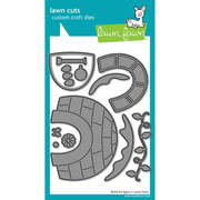 Lawn Fawn custom craft dies set in retail packaging, featuring multiple gray metal die shapes for creating lawn and garden cutout patterns, with the Lawn Fawn logo and a white background. Lawn Fawn Build-An-Igloo Dies