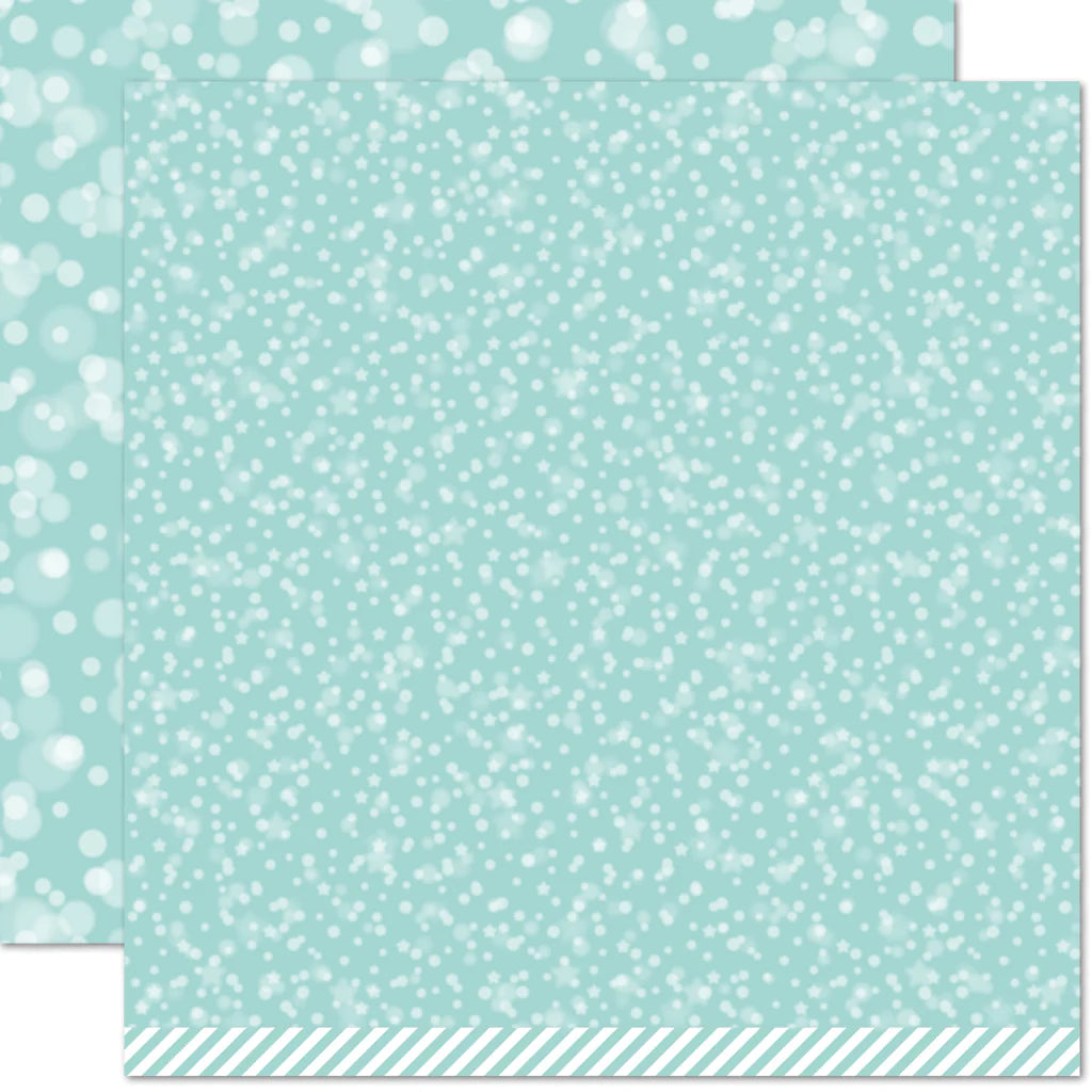 Lawn Fawn - Let's Bokeh in the Snow (Ice Blue Bokeh) 12" x 12 " Patterned Paper