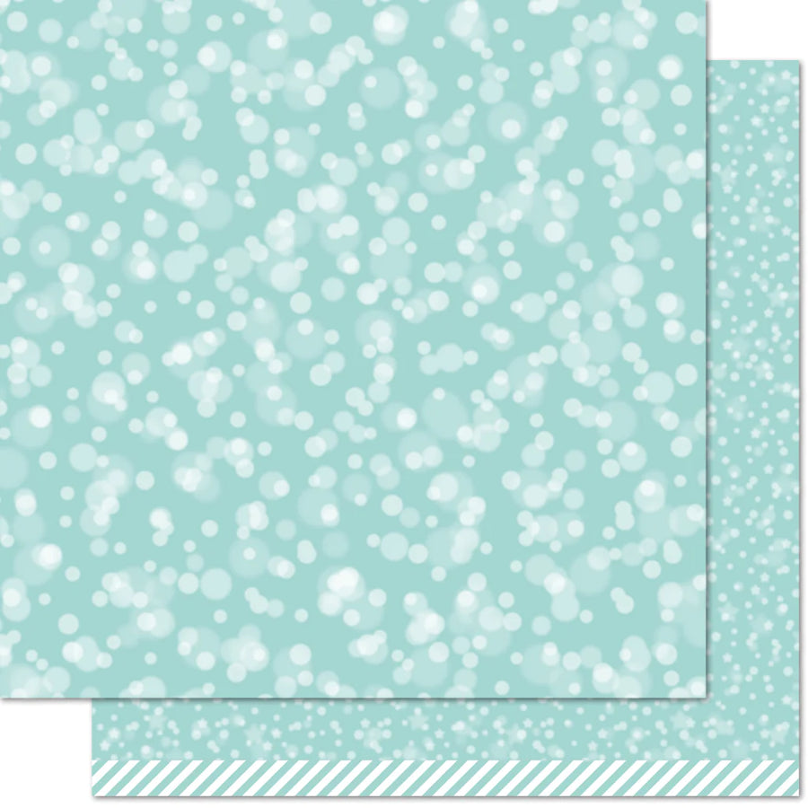 Lawn Fawn - Let's Bokeh in the Snow (Ice Blue Bokeh) 12" x 12 " Patterned Paper