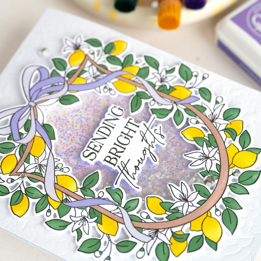 Pinkfresh Studio - Lemon Blossom Crest Stencils