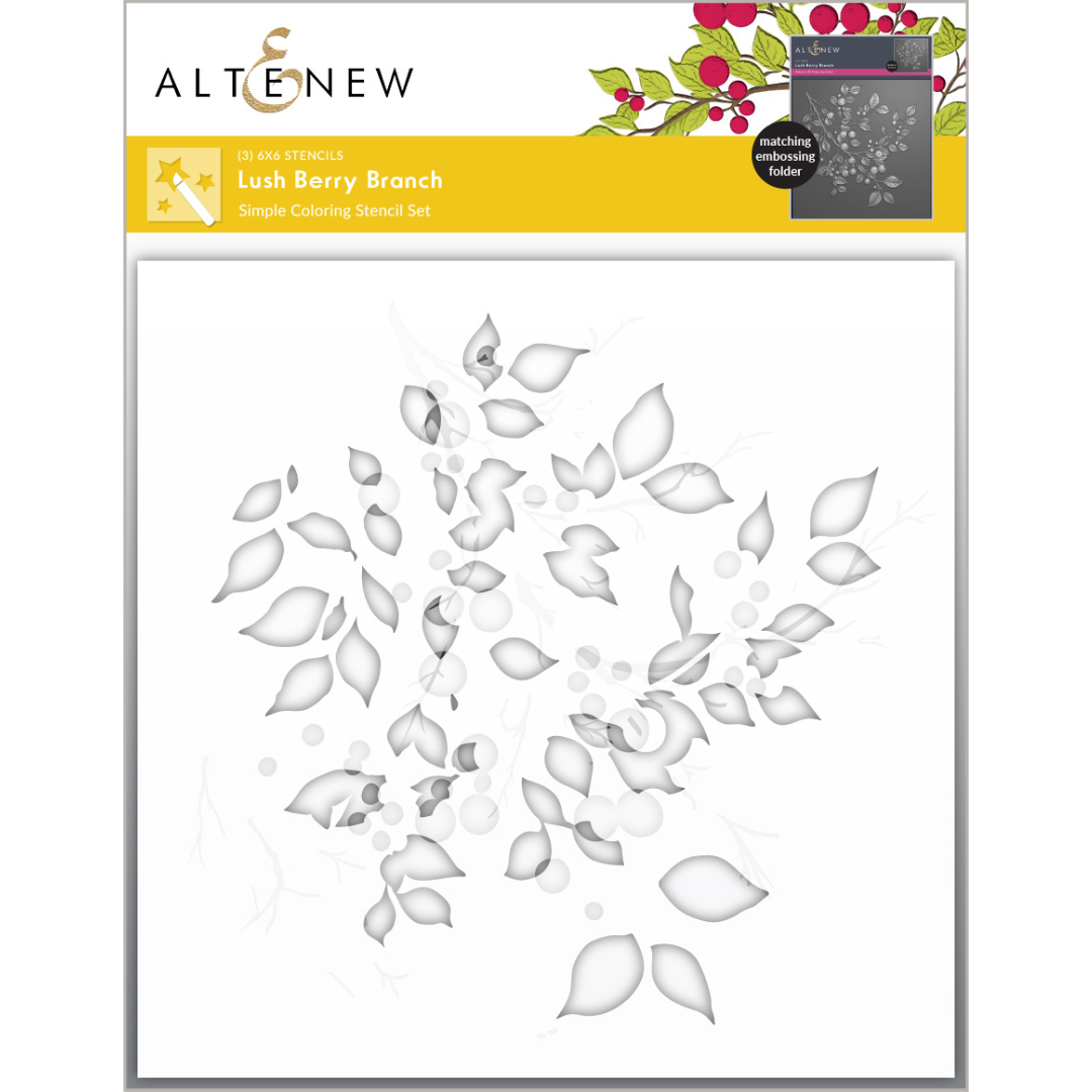 Altenew - Lush Berry Branch Simple Coloring Stencil Set (3 in 1)