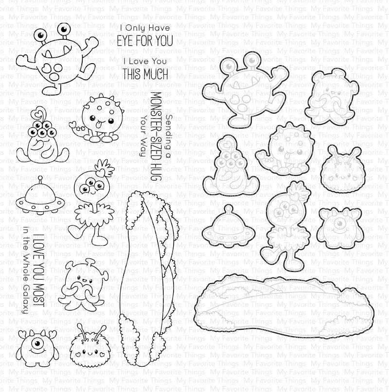 My Favorite Things - JB Monster Love Stamp & Die Duo
