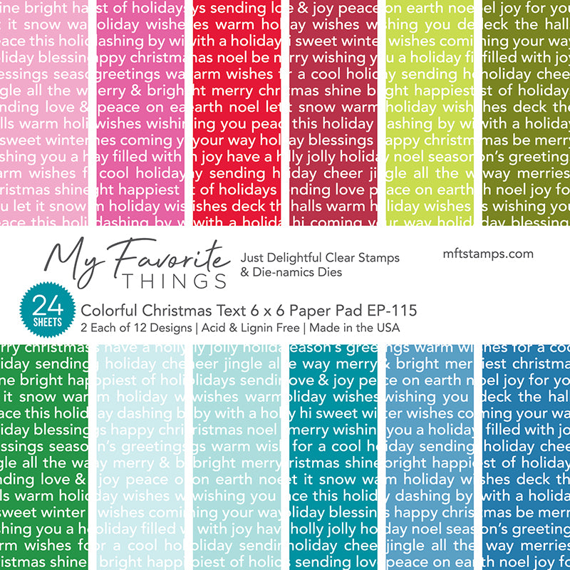 My Favorite Things - Colorful Christmas Text Paper Pad