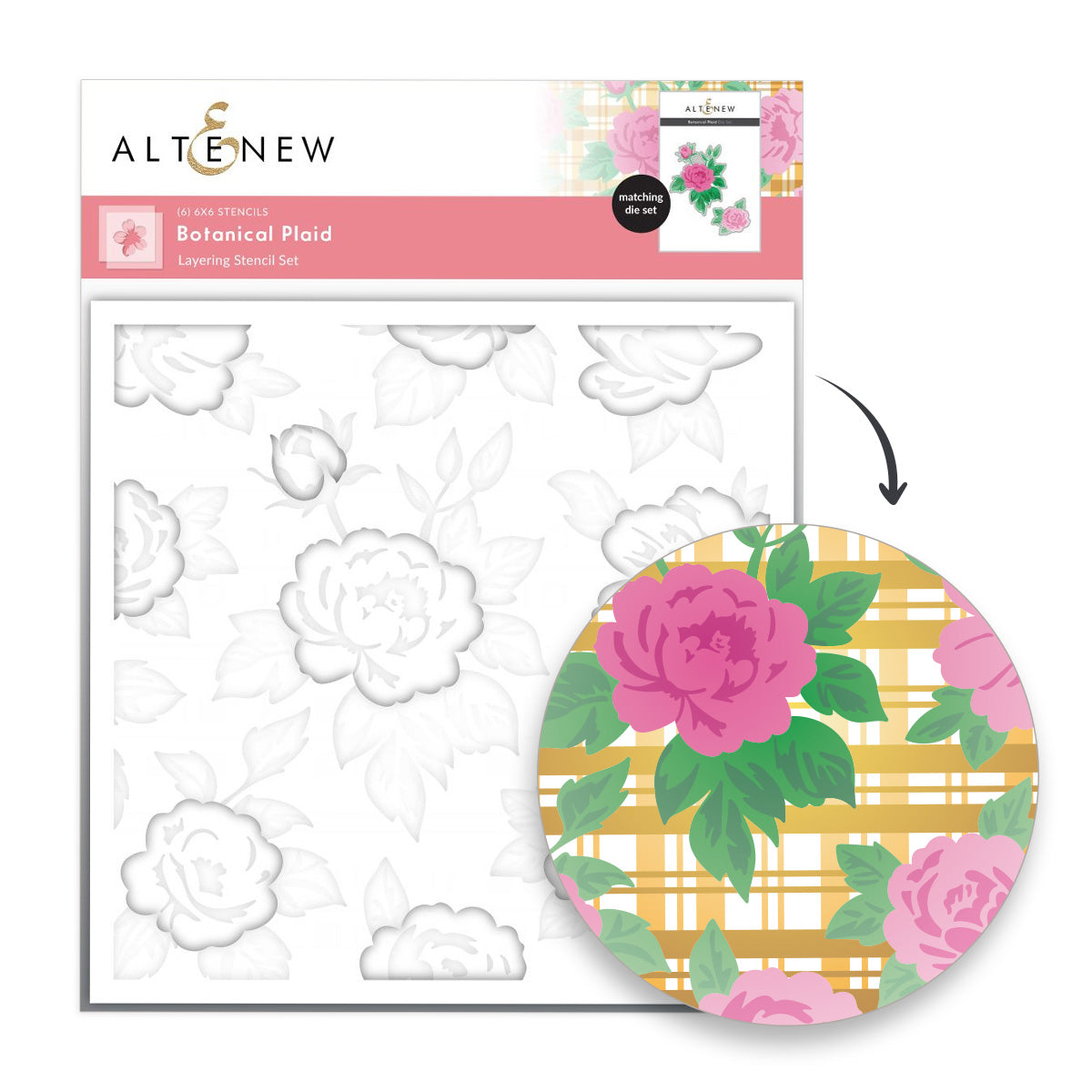 Altenew - Botanical Plaid Layering Stencil Set (6 in 1)