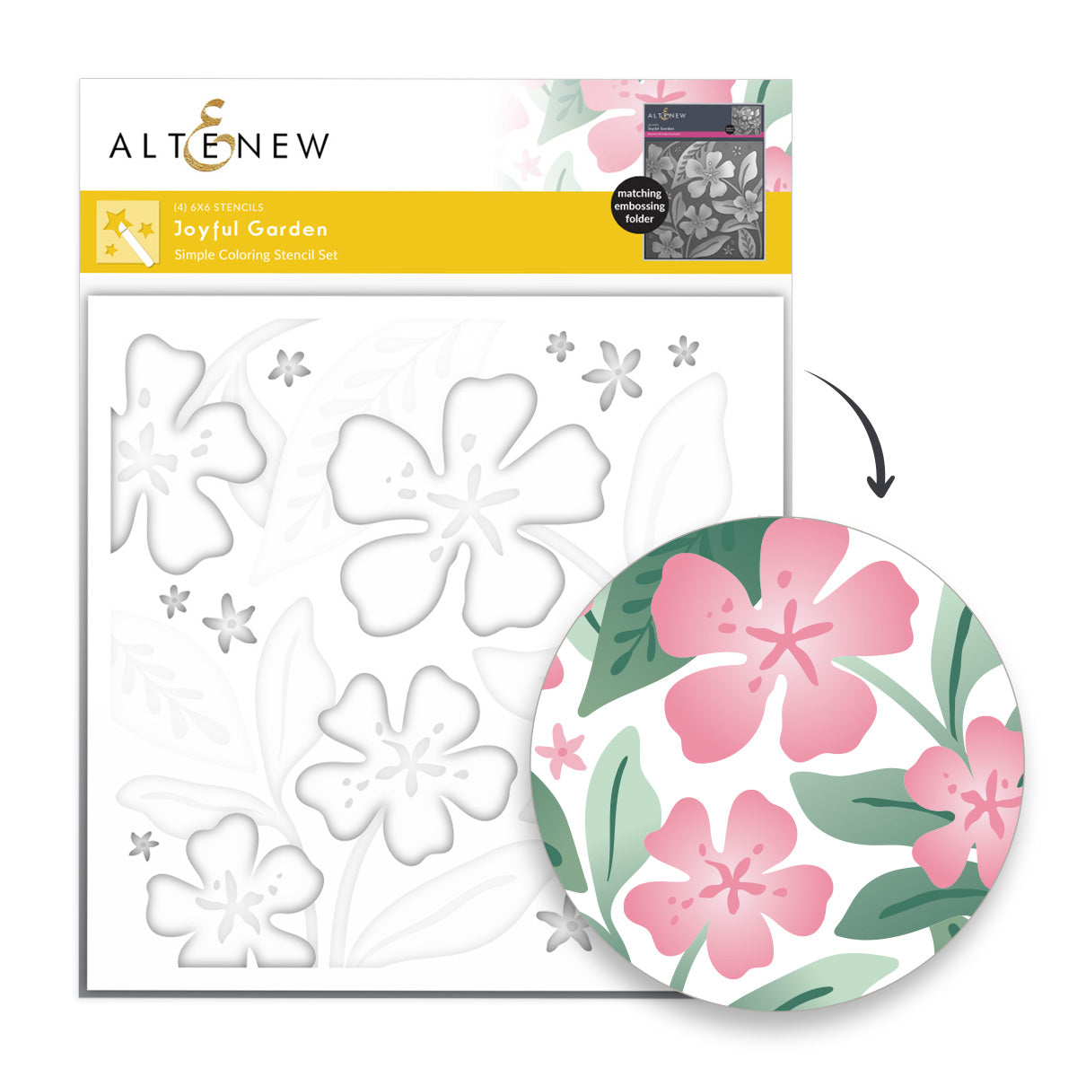 Altenew - Joyful Garden Coloring Stencil Set  (4 in 1)