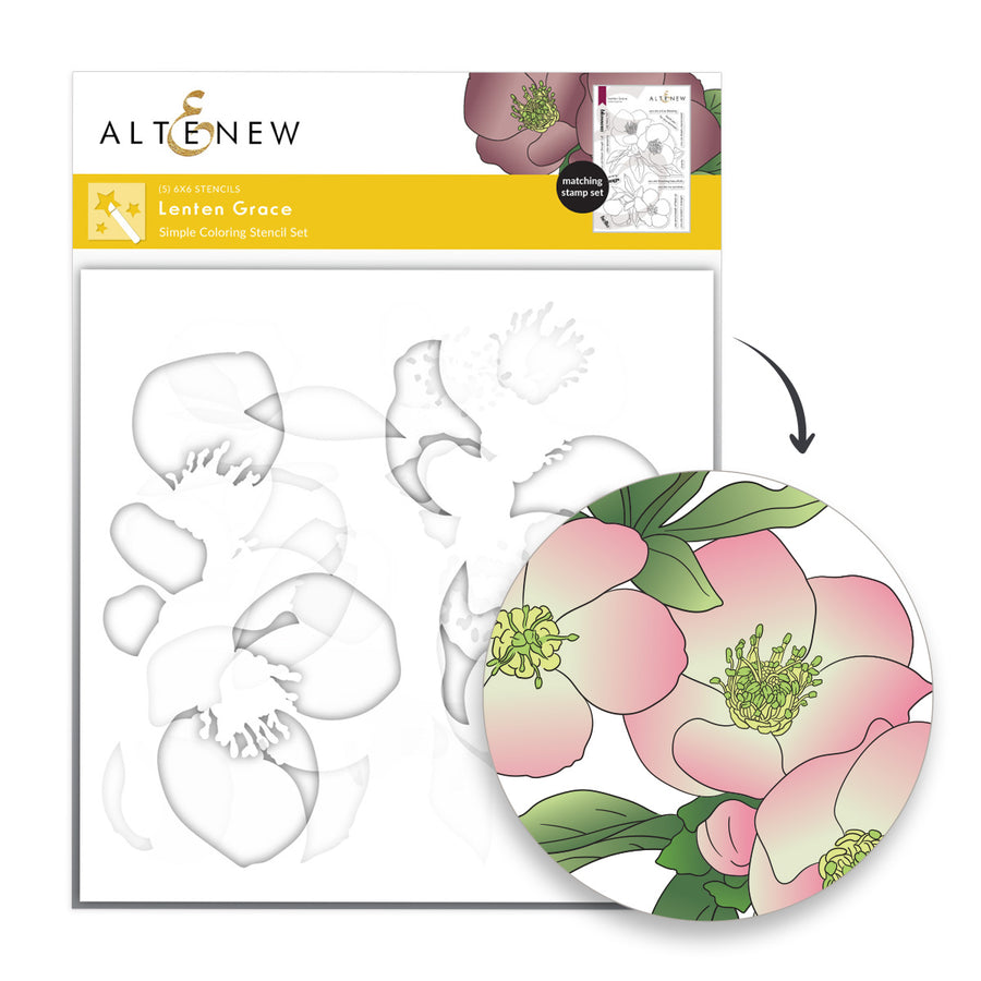 Altenew - Lenten Grace Coloring Stencil Set (5 in 1)