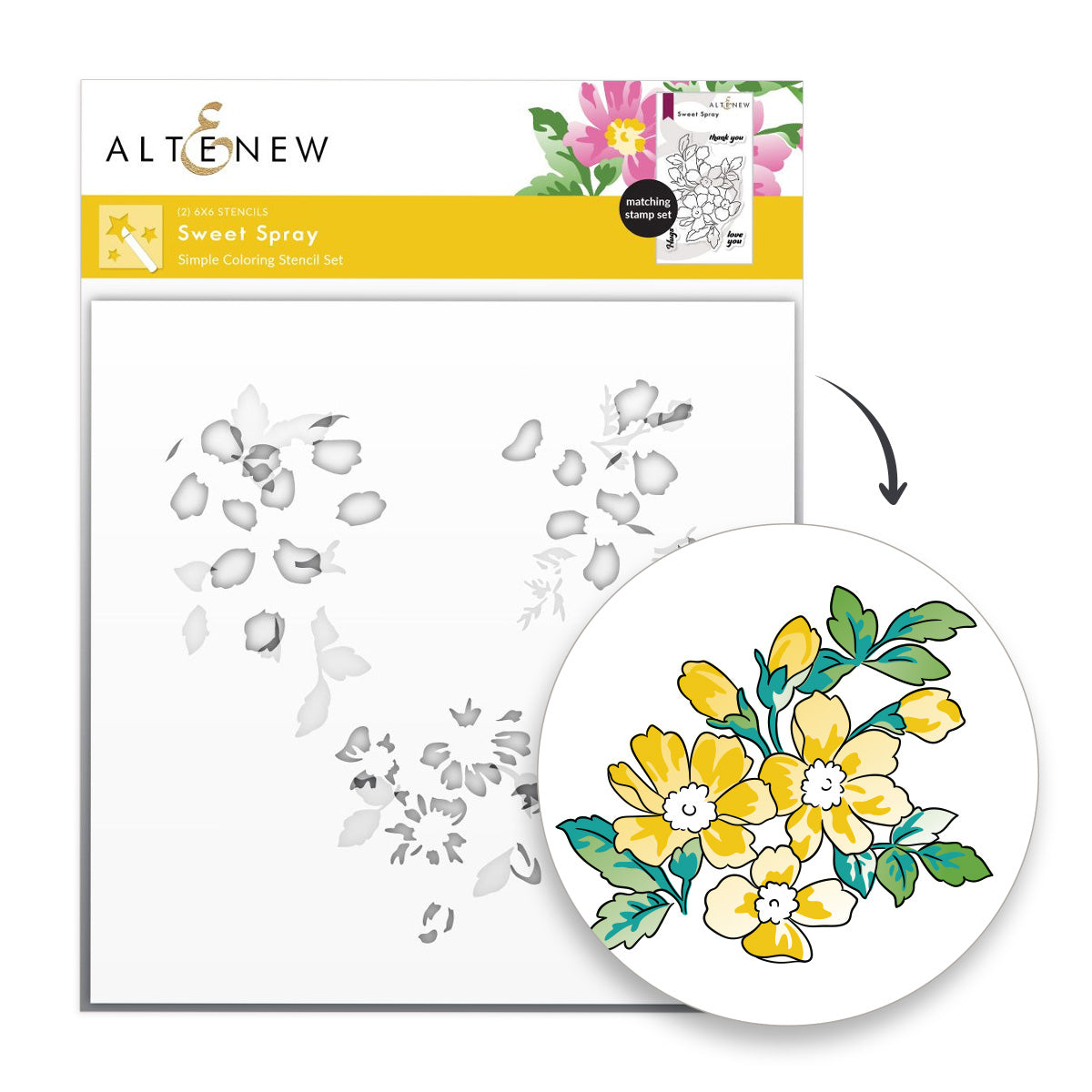 Altenew - Sweet Spray Simple Coloring Stencil Set (2 in 1)
