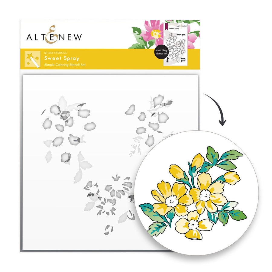 Altenew - Sweet Spray Simple Coloring Stencil Set (2 in 1)