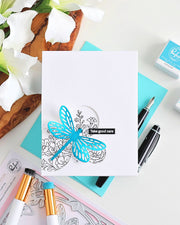 Pinkfresh Studio - Dragonfly Floral Frame Coverplate Die