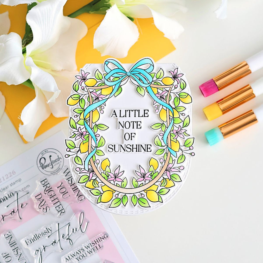 Pinkfresh Studio - Lemon Blossom Crest Stencils