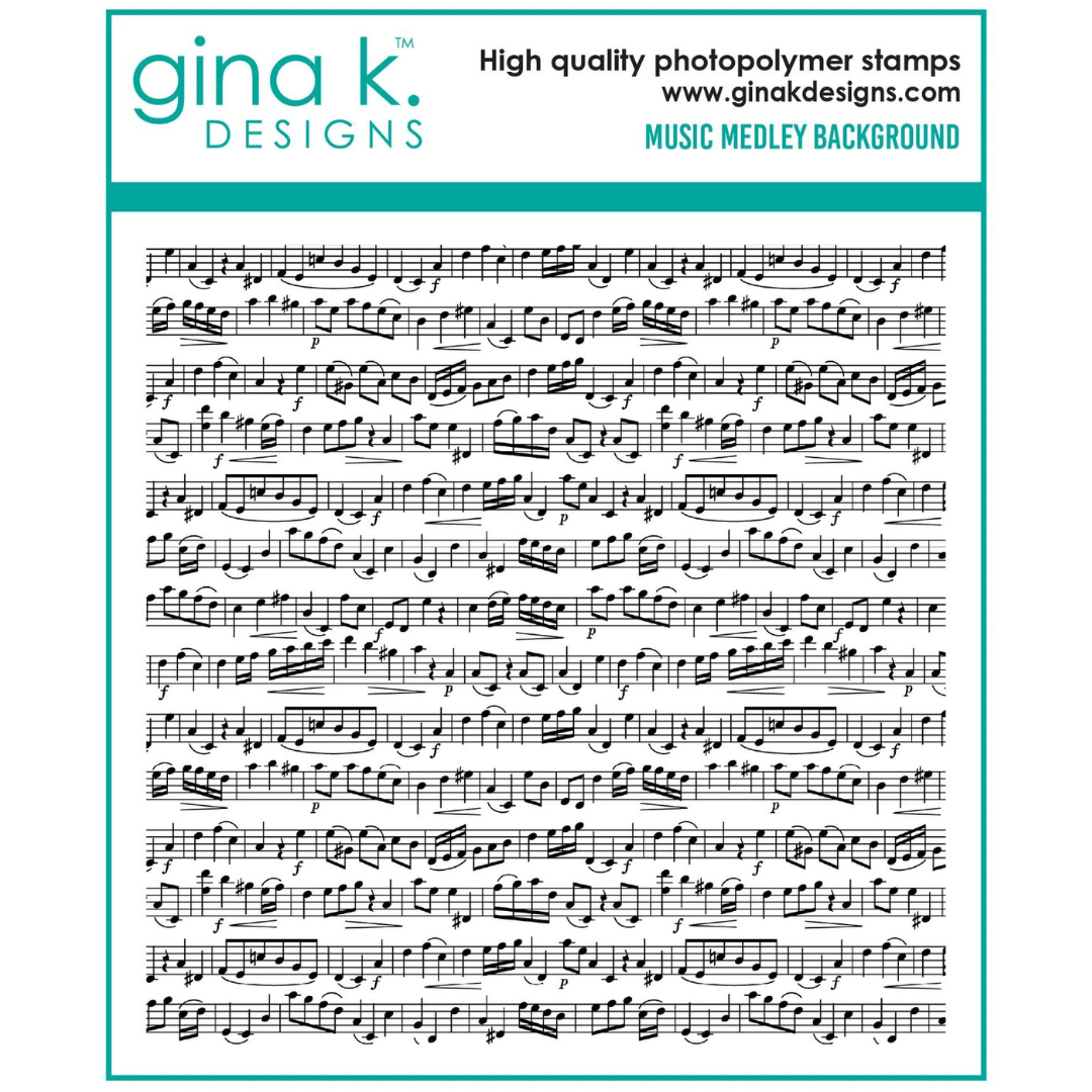 Gina K Designs Music Medley Background Stamp