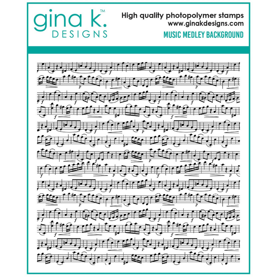 Gina K Designs - Music Medley Background Stamp