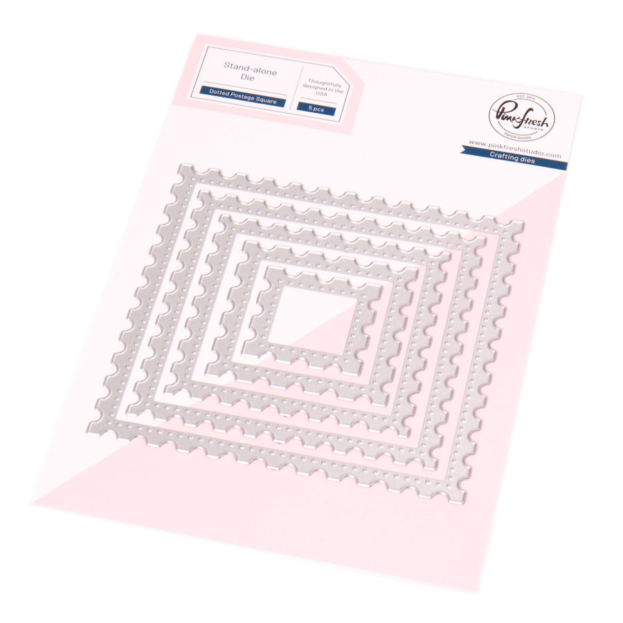 Pinkfresh Studio - Essentials: Dotted Postage Square Dies