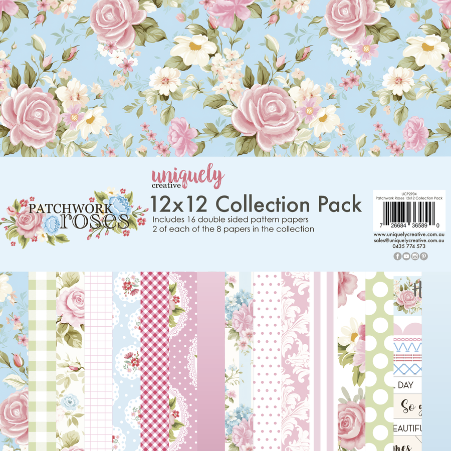 Uniquely Creative - 12" x 12" Patchwork Roses Collection Pack