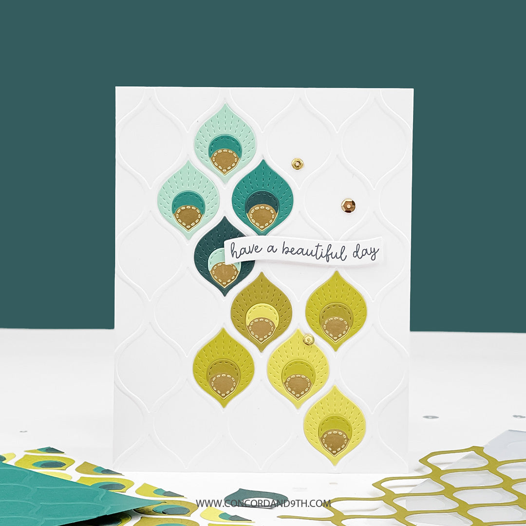 Concord & 9th - Patterned Peacock Embossing Folder