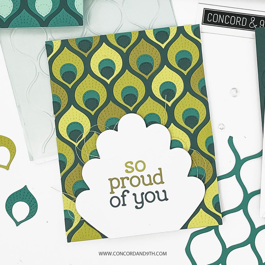 Concord & 9th - Patterned Peacock Embossing Folder