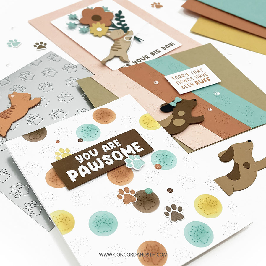 Concord & 9th - Paw Prints Double Card Front Die