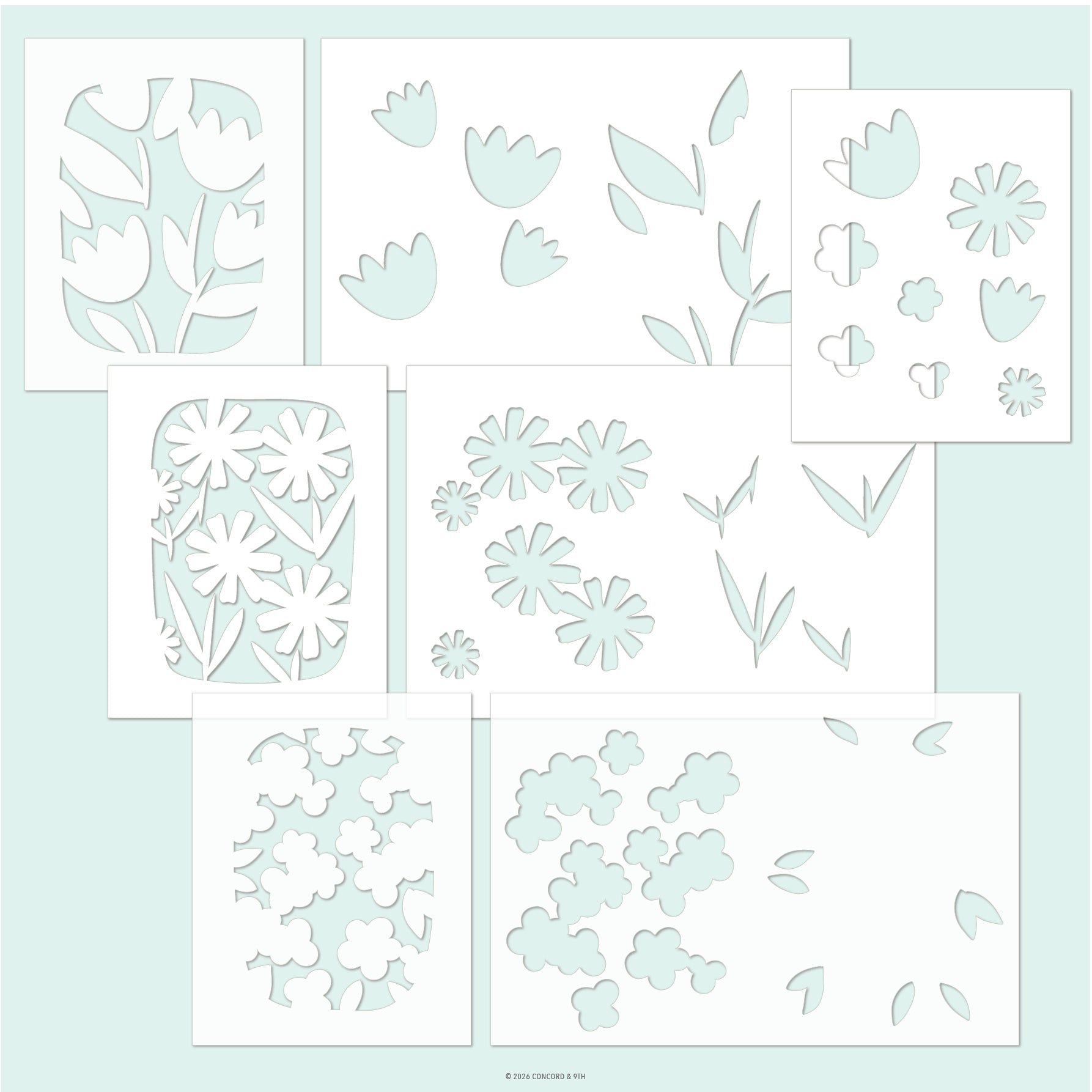 Concord & 9th - Petal Portraits Stencil Pack
