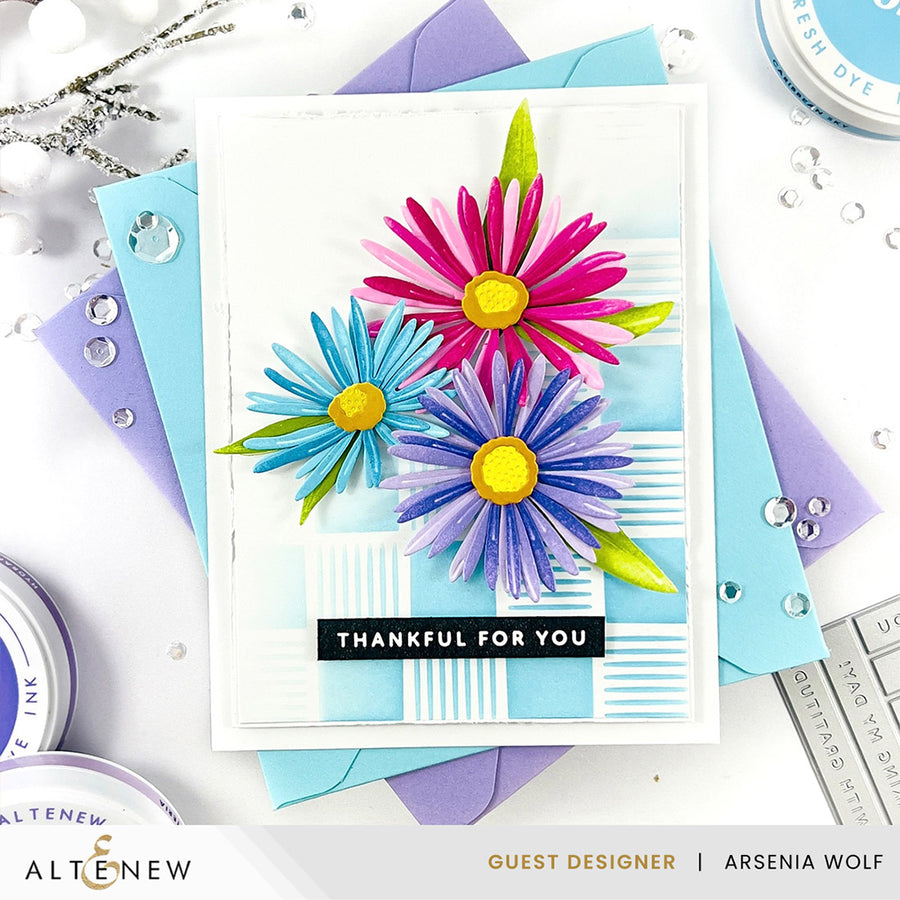 Altenew - One-Go: Solid Sentiment Strips 3 Press Plates/Foil Plates (Gratitude Edition)