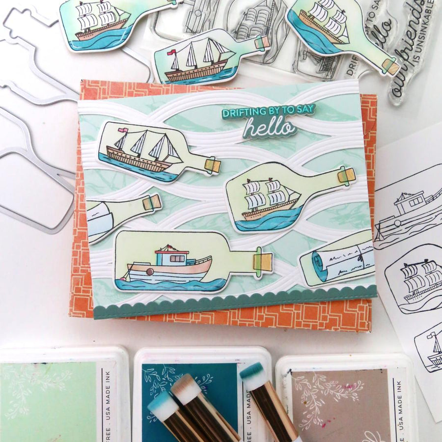 Pinkfresh Studio - Message in a Bottle Stencils