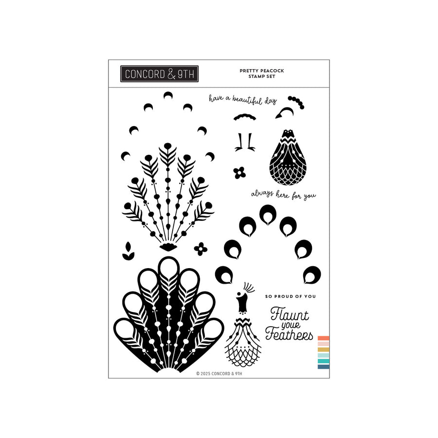 Concord & 9th - Pretty Peacock Stamp Set