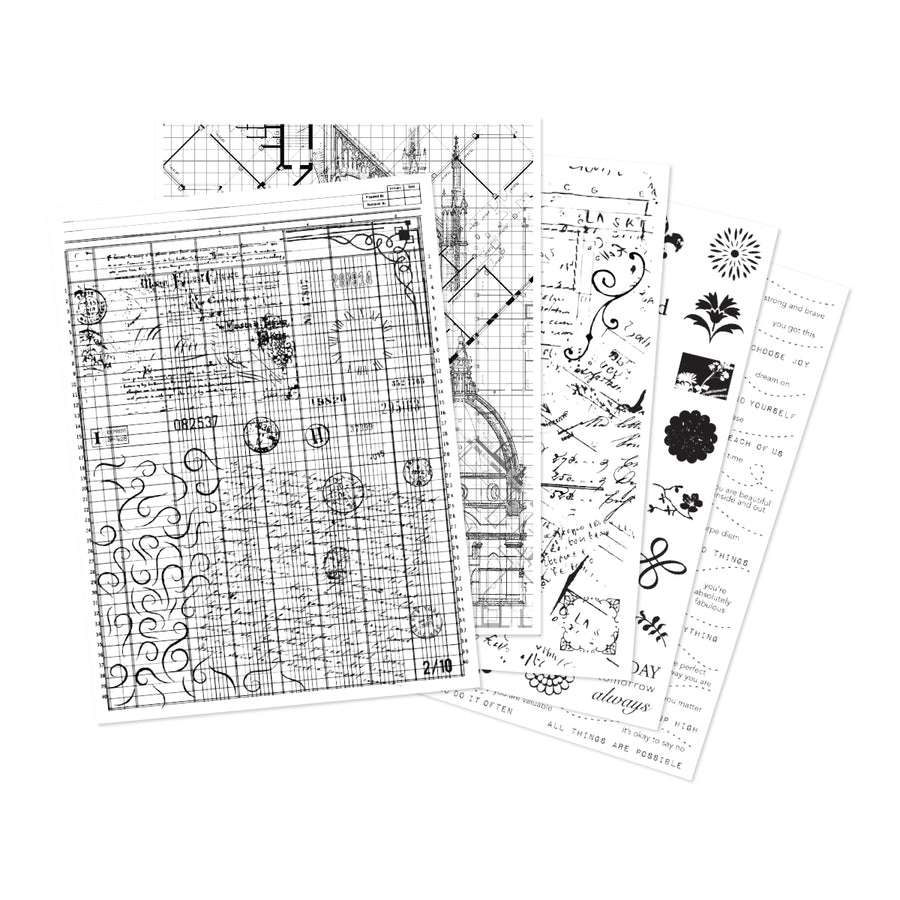 Hero Arts - Grids & Icons Mixed Media Hero Transfers