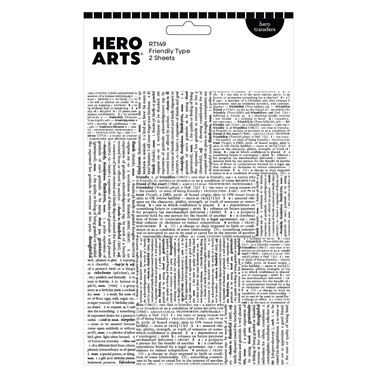 Hero Arts - Friendly Type Hero Transfers