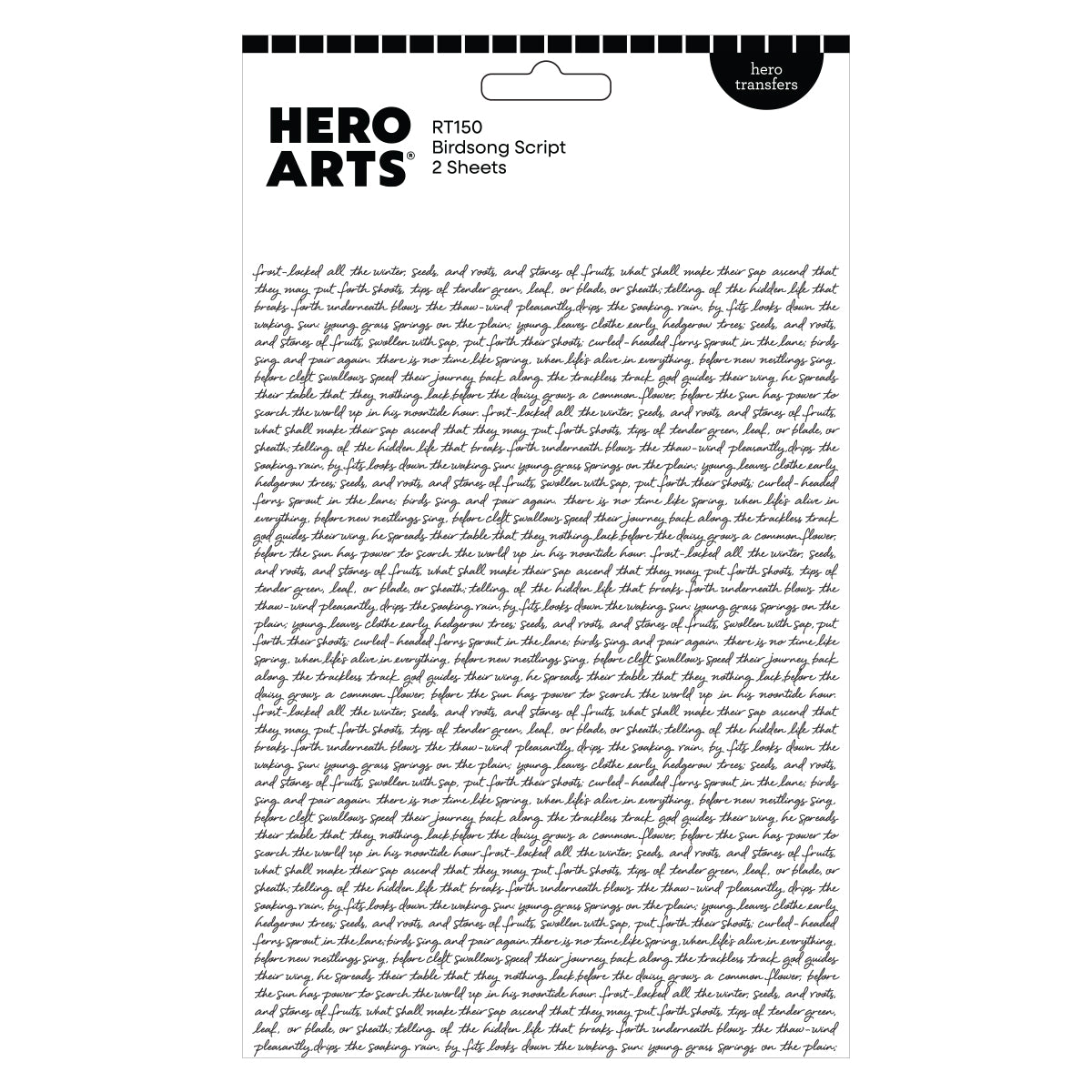 Hero Arts - Birdsong Script Hero Transfers