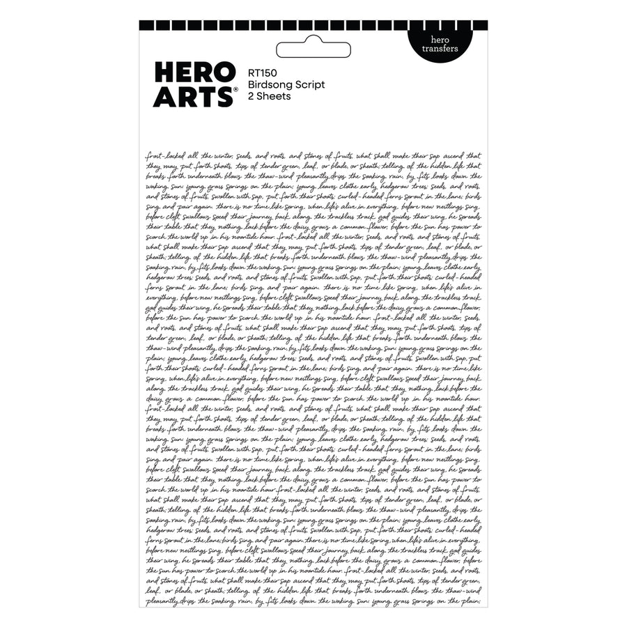 Hero Arts - Birdsong Script Hero Transfers