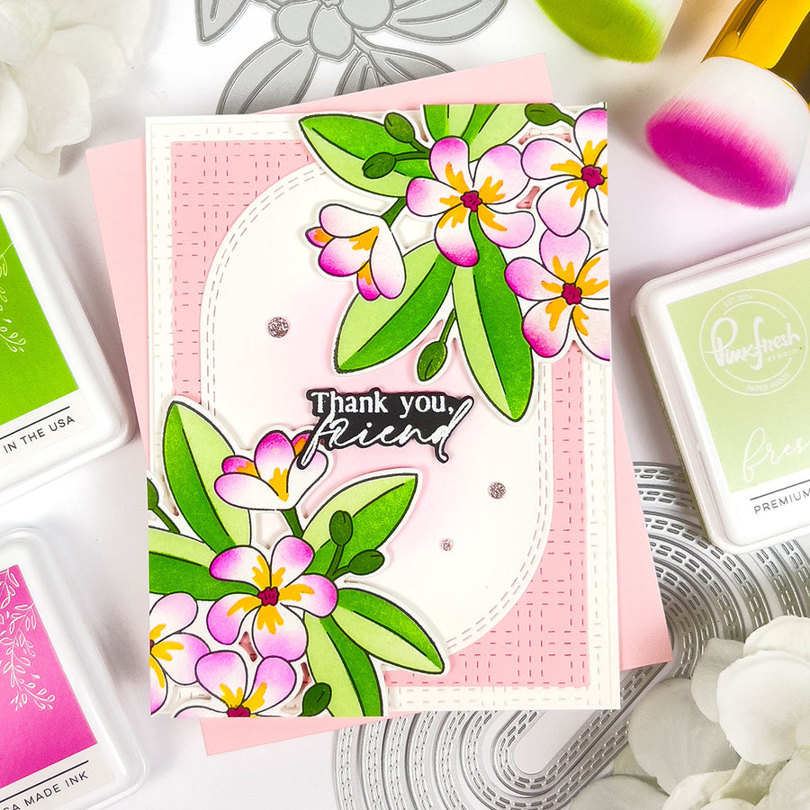Pinkfresh Studio - Plumeria Stencils