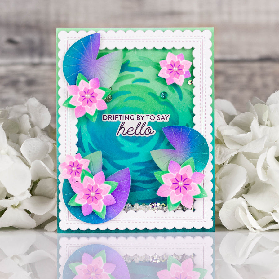 Pinkfresh Studio - Tranquil Water Lilies Stencils