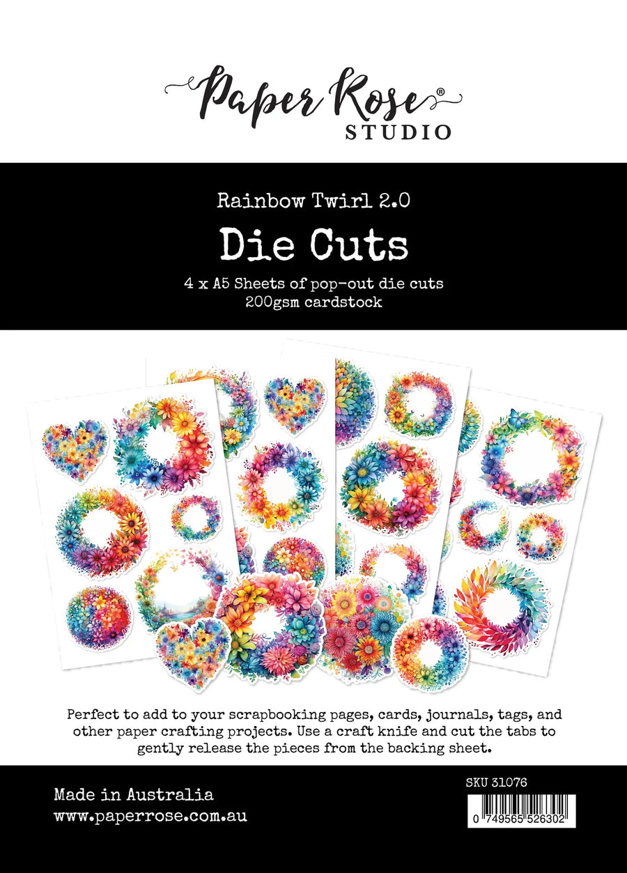 Paper Rose Studio - Rainbow Twirl 2.0 Die Cuts