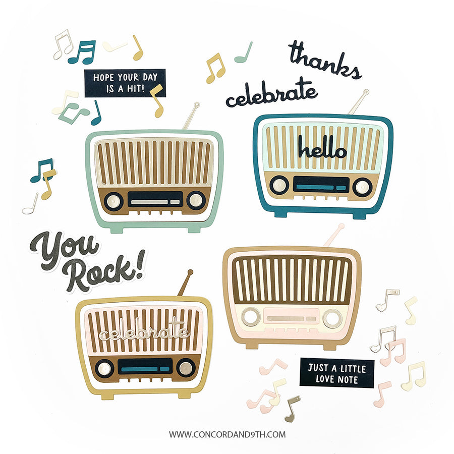 Concord & 9th - Retro Radio Stamp Set
