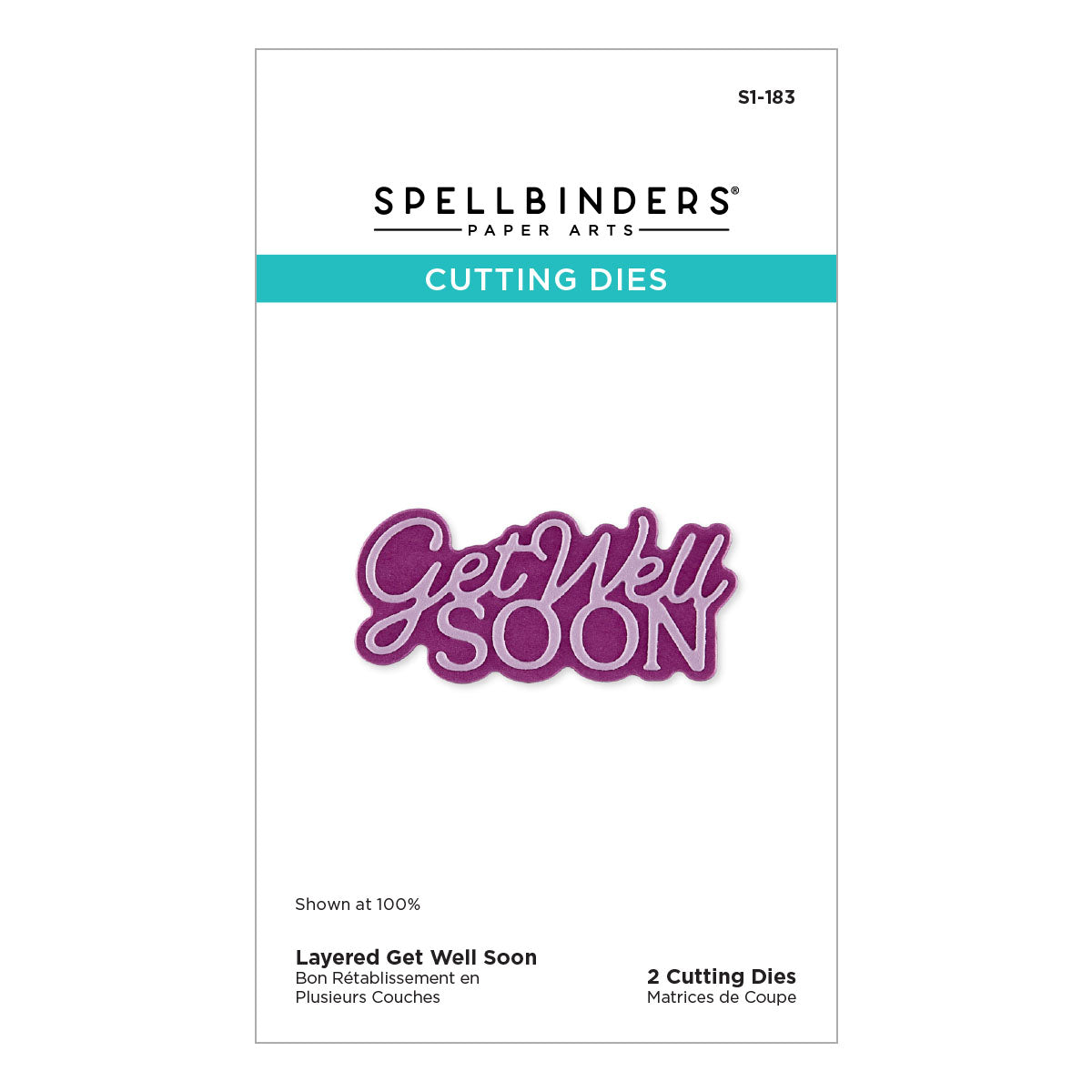 Spellbinders - Layered Get Well Soon Etched Dies