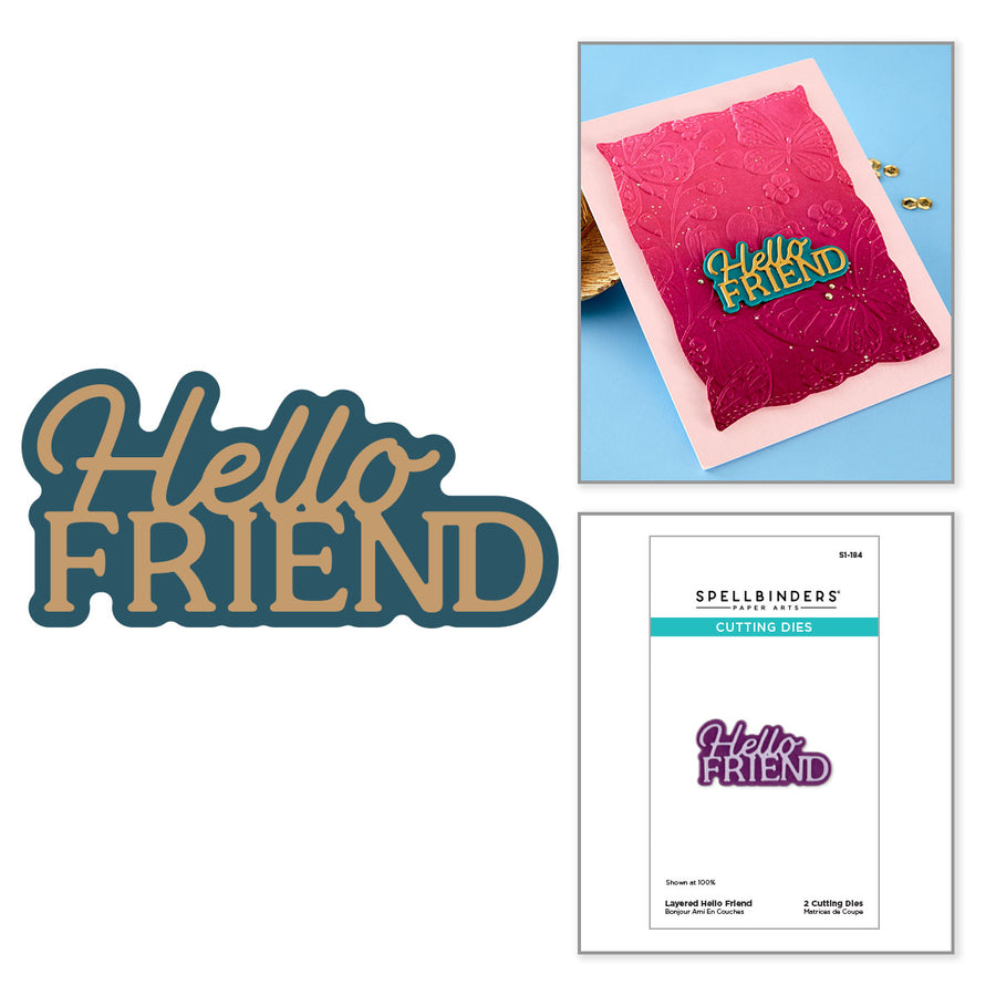 Spellbinders - Layered Hello Friend Etched Dies