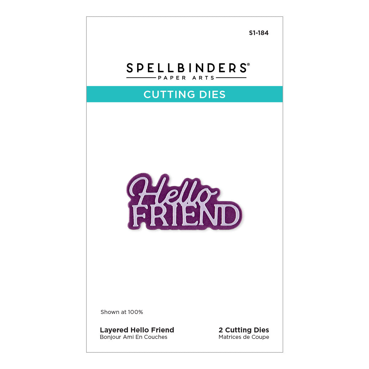 Spellbinders - Layered Hello Friend Etched Dies