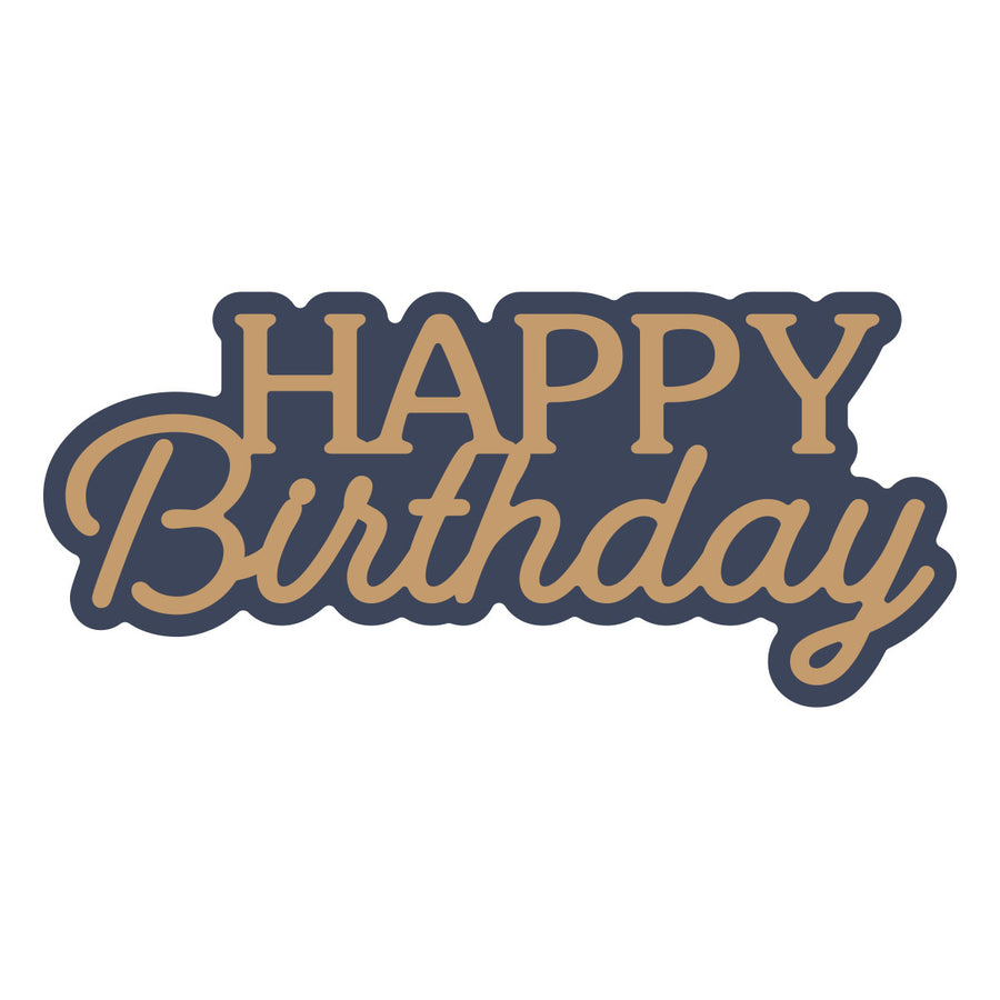 Spellbinders - Layered Happy Birthday Etched Dies