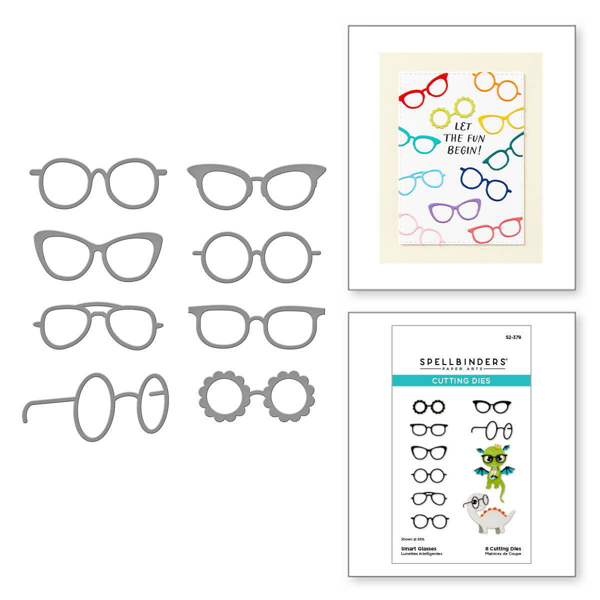 Spellbinders - Smart Glasses Etched Dies from the Monster Birthday Collection