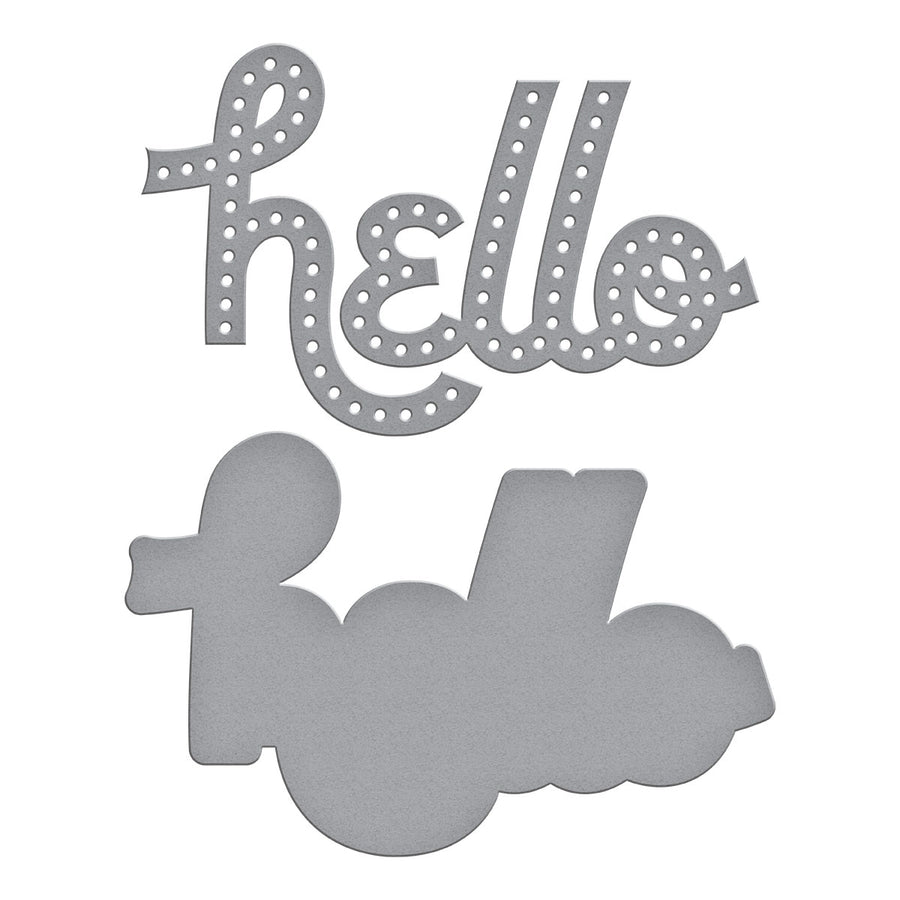 Spellbinders - Stitched Hello Etched Dies from the Out and About Collection