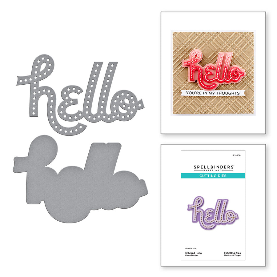 Spellbinders - Stitched Hello Etched Dies from the Out and About Collection