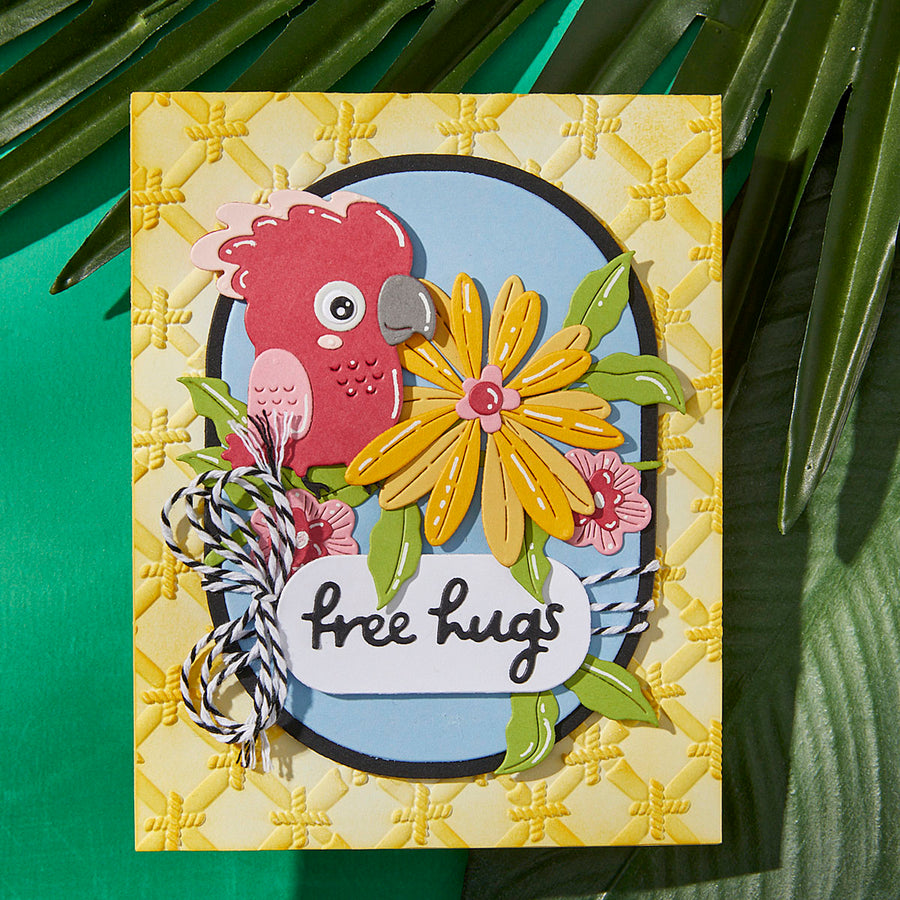 Spellbinders - Free Hugs Oscar Etched Dies from the Cheerful Chirps Collection