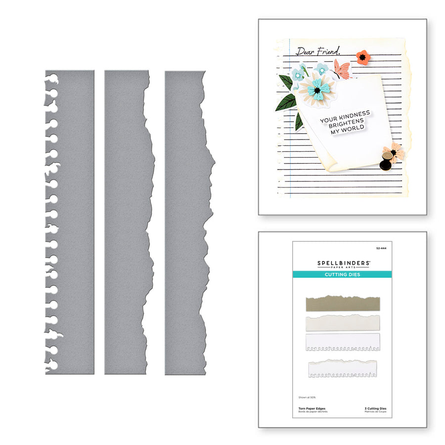 Spellbinders - Torn Paper Edges Etched Dies from the Take Note Collection