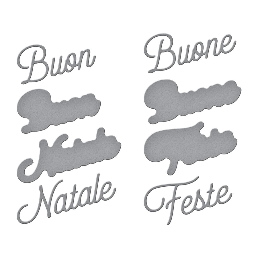Spellbinders - Italian Holiday Sentiments Etched Dies from the International Holiday Sentiments Collection