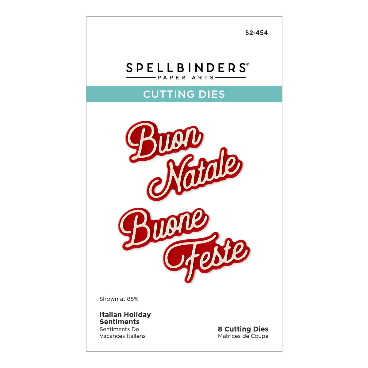 Spellbinders - Italian Holiday Sentiments Etched Dies from the International Holiday Sentiments Collection