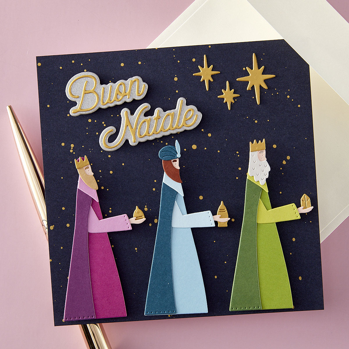 Spellbinders - Italian Holiday Sentiments Etched Dies from the International Holiday Sentiments Collection