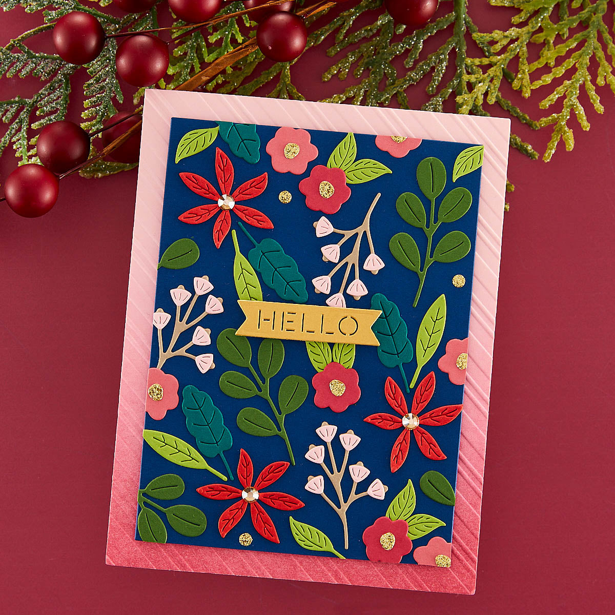 Spellbinders - Petite Blooms and Sentiments from the Merry & Bright Collection
