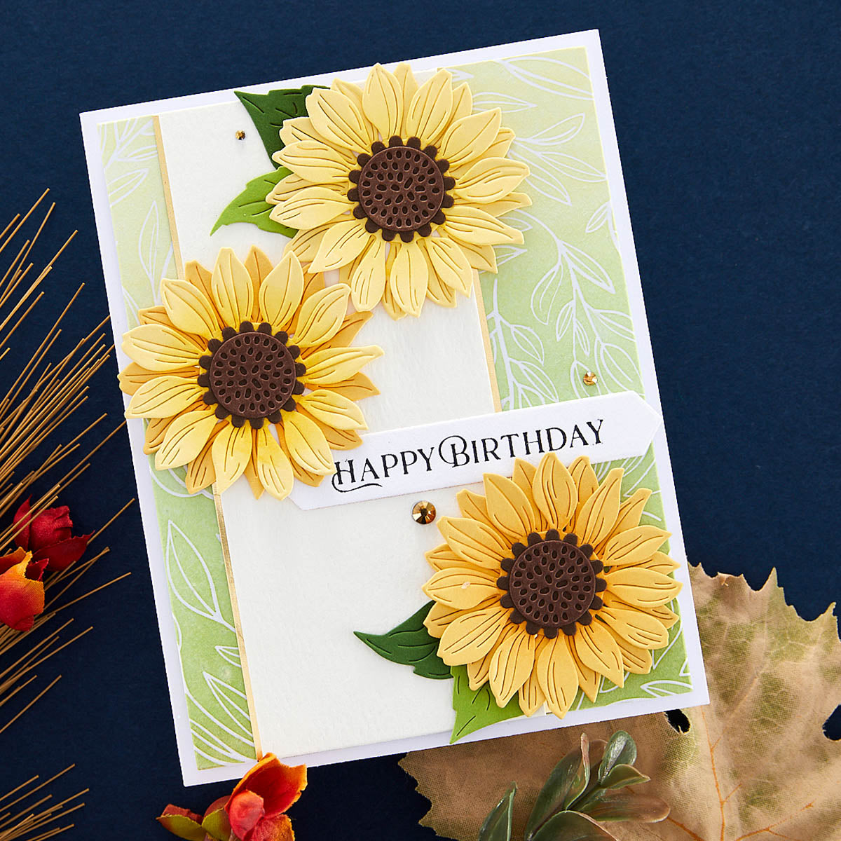 Spellbinders - Sunflower Serenade Etched Dies from the Serenade of Autumn Collection